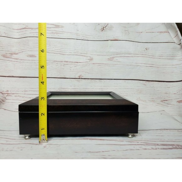 Elegant Expresso Brown Velvet Interior Picture Frame Sectional Jewelry Box - Picture 7 of 12
